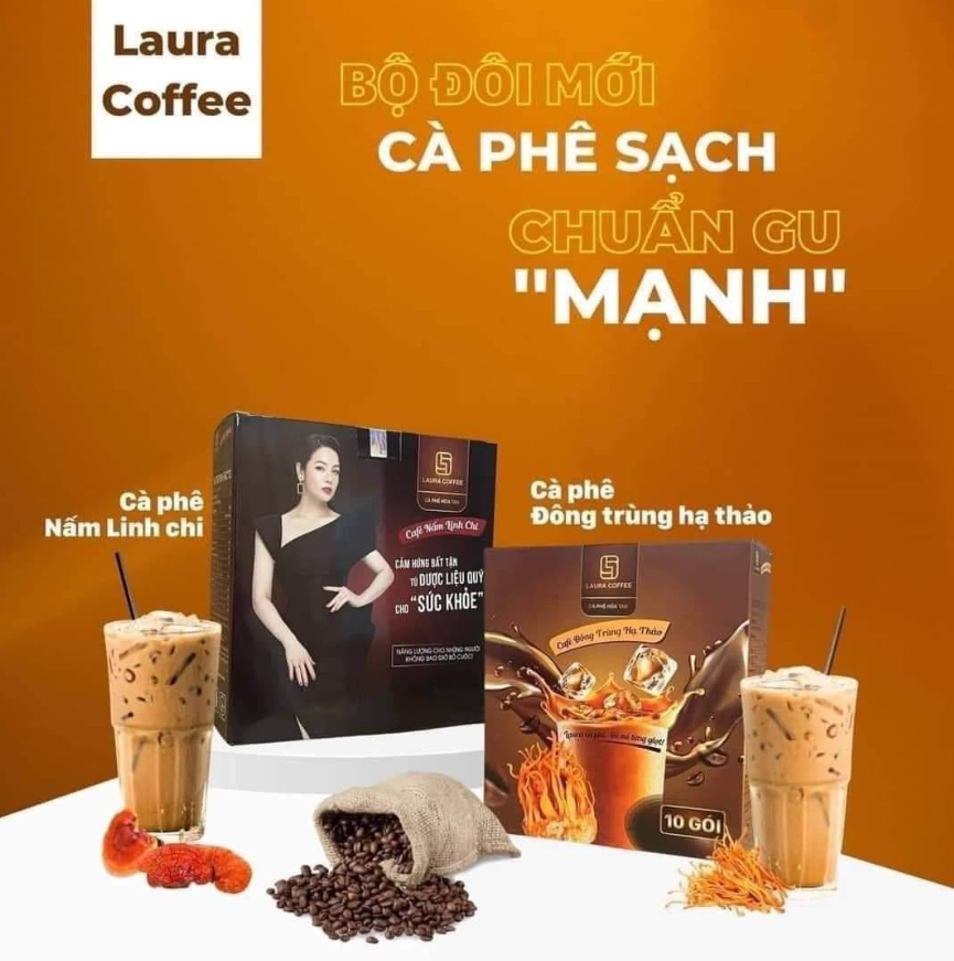 Cà phê Nấm Linh Chi Laura Sunshine Nhật Kim Anh (Hộp 10 gói)