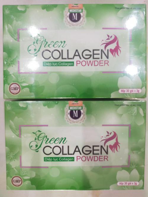 Diệp lục Collagen Green Collagen Powder mẫu mới Hộp 30 gói