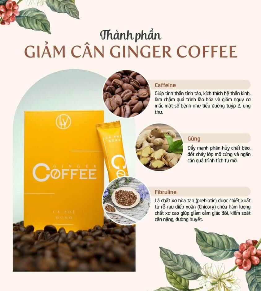Cà phê gừng giảm cân Ginger Coffee LHV